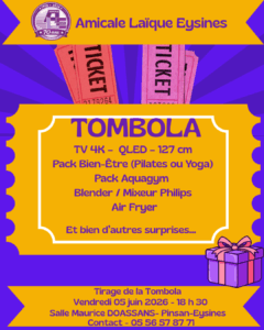 TOMBOLA EYSINES- FETES- MAIRIE EYSINES BORDEAUX